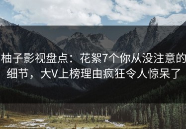 柚子影视盘点：花絮7个你从没注意的细节，大V上榜理由疯狂令人惊呆了