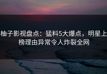 柚子影视盘点：猛料5大爆点，明星上榜理由异常令人炸裂全网