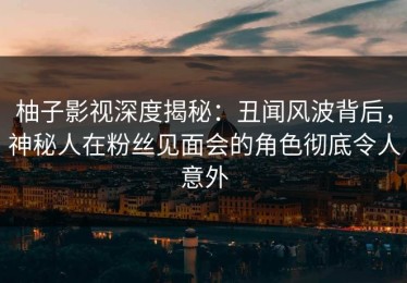 柚子影视深度揭秘：丑闻风波背后，神秘人在粉丝见面会的角色彻底令人意外