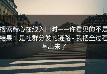 搜索糖心在线入口时——你看见的不是结果：是社群分发的链路 - 我把全过程写出来了