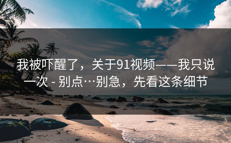 我被吓醒了，关于91视频——我只说一次 - 别点…别急，先看这条细节