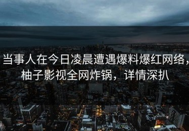当事人在今日凌晨遭遇爆料爆红网络，柚子影视全网炸锅，详情深扒